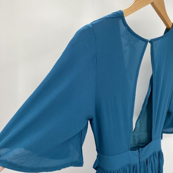 L'Atiste by Amy Romper Womens Small Maxi Dress Combo Teal Bon Voyage NEW - Picture 11 of 11